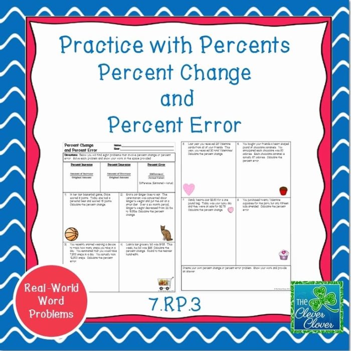 Percent of error worksheet with answers