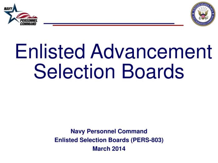 Selection enlisted boards personnel advancement pers command navy ppt powerpoint presentation march