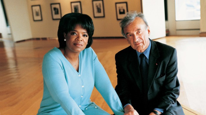 Oprah winfrey's interview with elie wiesel at auschwitz