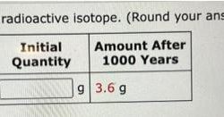 Find the missing value for the radioactive isotope