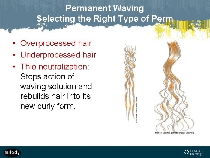 What is the most likely cause of underprocessed hair