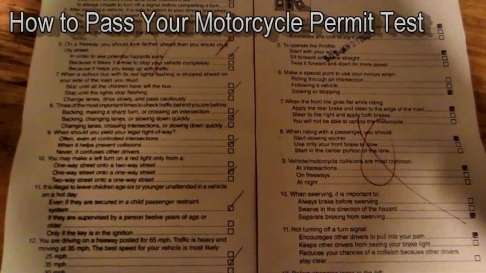 Examen de manejo de motocicleta en california