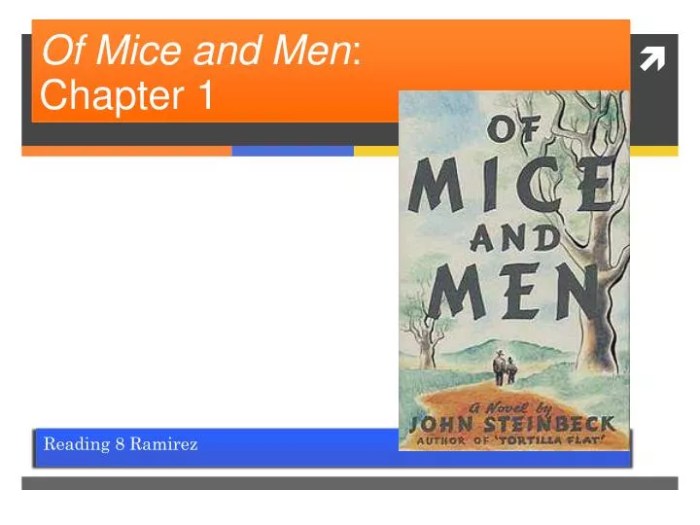 Literary devices in of mice and men- chapter 1