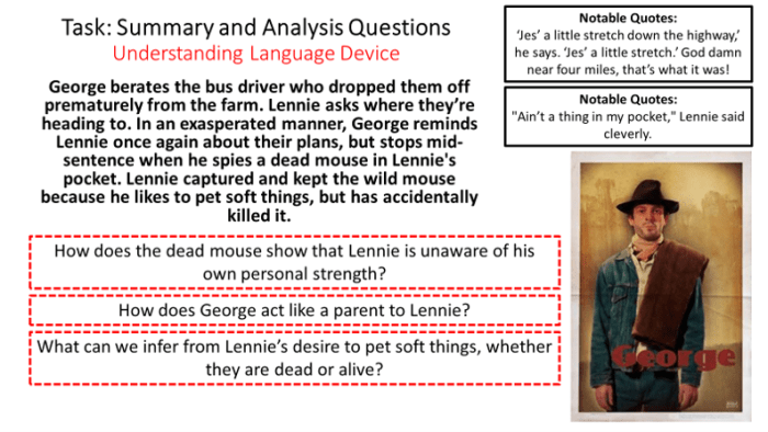 Literary devices in of mice and men- chapter 1